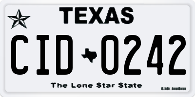TX license plate CID0242