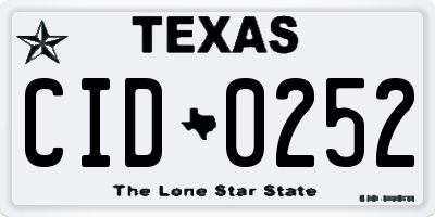 TX license plate CID0252