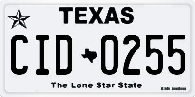 TX license plate CID0255