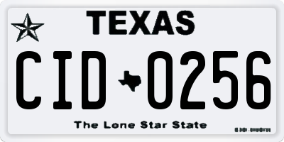 TX license plate CID0256