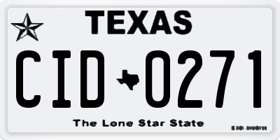 TX license plate CID0271