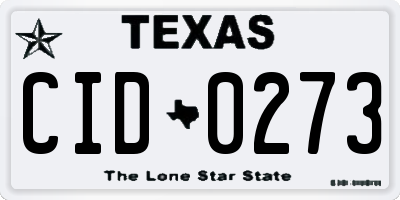 TX license plate CID0273