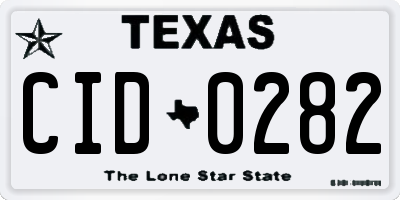 TX license plate CID0282