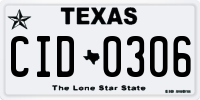 TX license plate CID0306