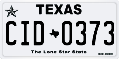 TX license plate CID0373