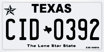 TX license plate CID0392
