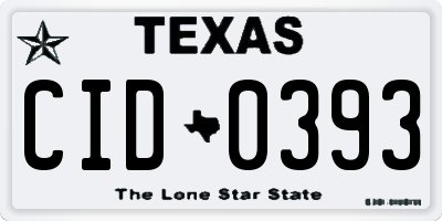 TX license plate CID0393