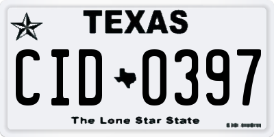 TX license plate CID0397
