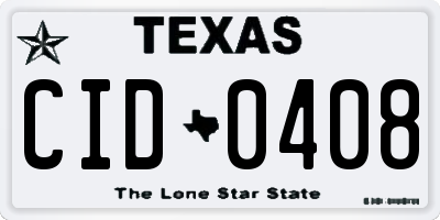 TX license plate CID0408