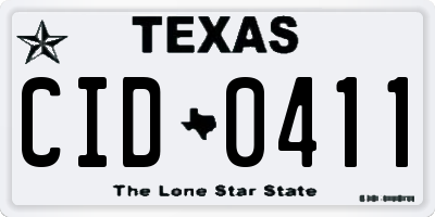 TX license plate CID0411