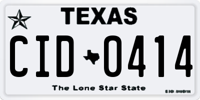 TX license plate CID0414