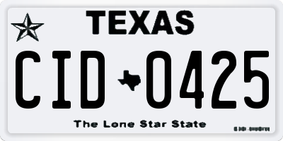 TX license plate CID0425