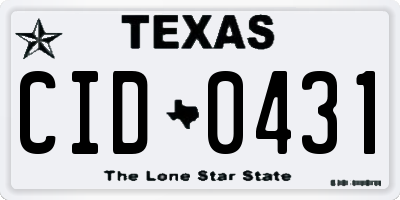 TX license plate CID0431