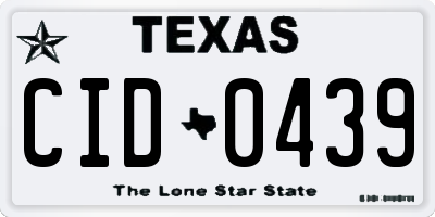 TX license plate CID0439