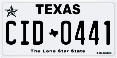 TX license plate CID0441