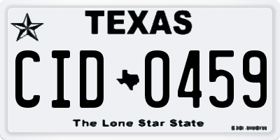 TX license plate CID0459