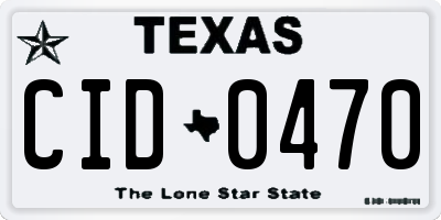TX license plate CID0470