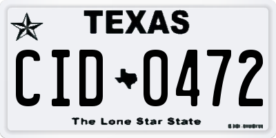 TX license plate CID0472