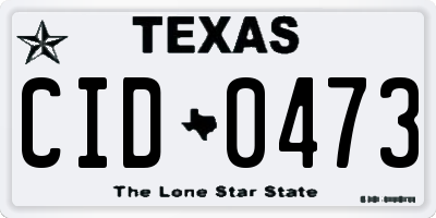 TX license plate CID0473