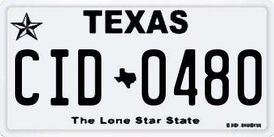TX license plate CID0480