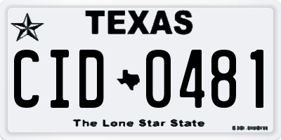 TX license plate CID0481