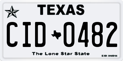 TX license plate CID0482