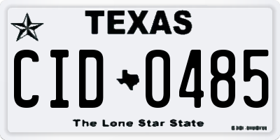 TX license plate CID0485