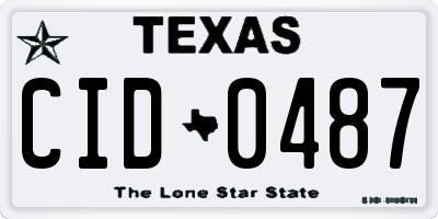 TX license plate CID0487