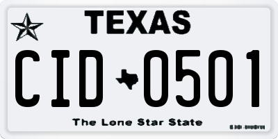 TX license plate CID0501