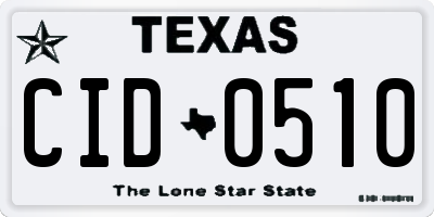 TX license plate CID0510