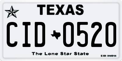 TX license plate CID0520