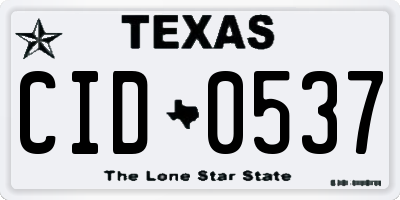 TX license plate CID0537