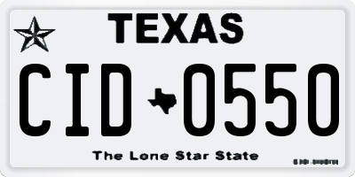 TX license plate CID0550