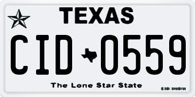 TX license plate CID0559