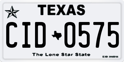 TX license plate CID0575
