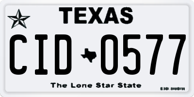 TX license plate CID0577