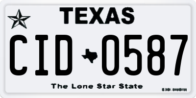 TX license plate CID0587