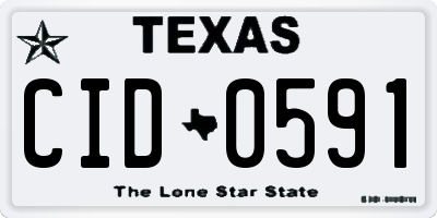 TX license plate CID0591