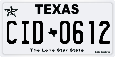 TX license plate CID0612