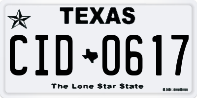TX license plate CID0617