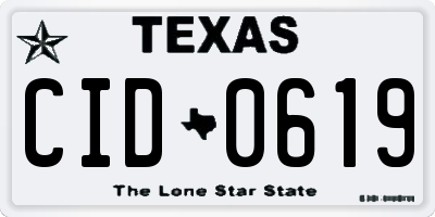 TX license plate CID0619