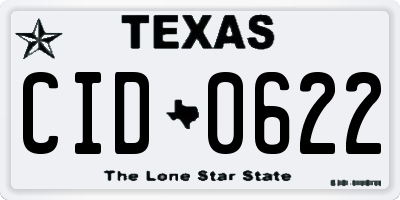 TX license plate CID0622