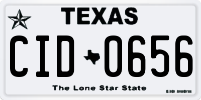 TX license plate CID0656