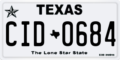 TX license plate CID0684