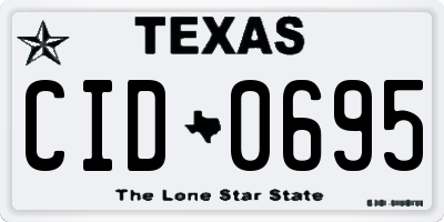 TX license plate CID0695