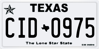 TX license plate CID0975