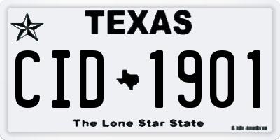 TX license plate CID1901