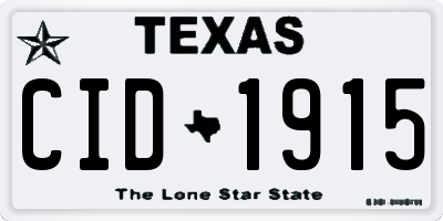 TX license plate CID1915