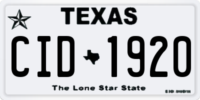 TX license plate CID1920
