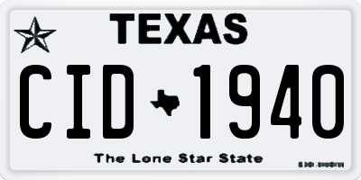 TX license plate CID1940